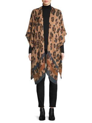 Cejon Sheer Cheetah-print Ruana