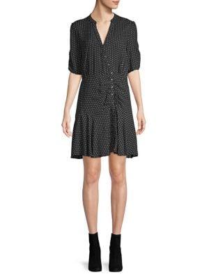 Free People Ruched Dotted Shift Dress