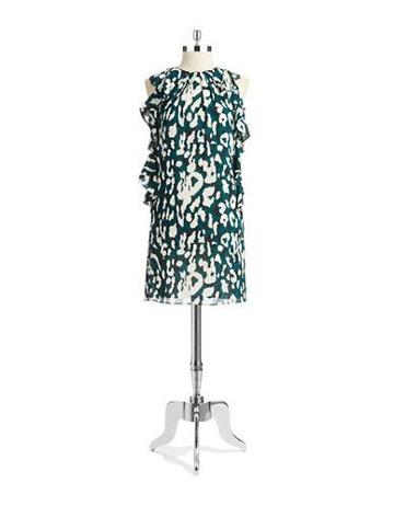 Shoshanna Ruffle Accented Shift Dress