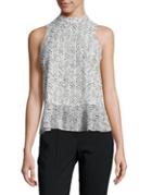 Ellen Tracy Chevron Sleeveless Blouse