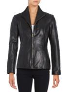 Cole Haan Leather Wing-collar Jacket