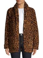 Lord & Taylor Leopard Printed Faux-fur Jacket