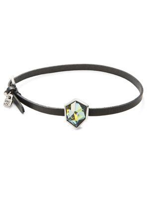 Uno De 50 Swarovski Crystal Leather Bracelet