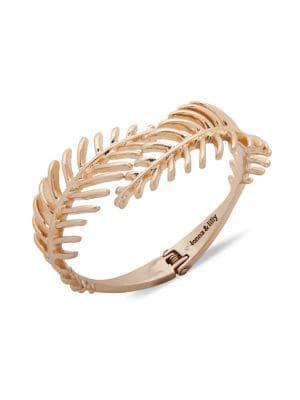 Lonna & Lilly Leaf Goldtone & Crystal Cuff Bracelet