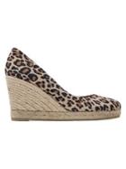 Andre Assous Rhonda Leopard-print Suede Wedge Espadrilles