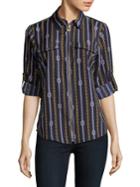 Michael Michael Kors Petite Zip-front Shirt