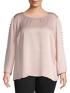 Vince Camuto Plus Long Bell-sleeve Top