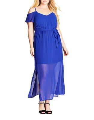 City Chic Plus Off-the-shoulder Short Sleeve Dress