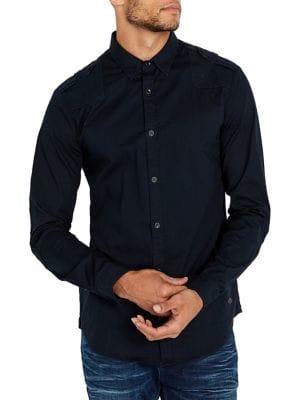 Buffalo David Bitton Woven Slim Stretch-fit Button-down Shirt