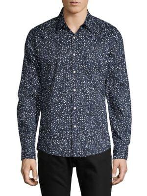 Michael Kors Brady Slim-fit Dotted Stretch Shirt