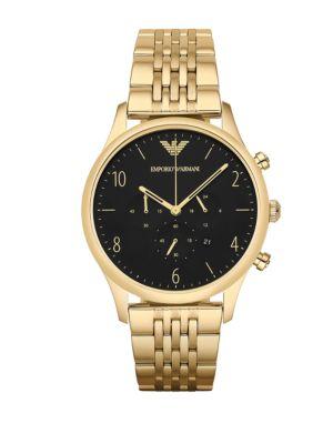 Emporio Armani Goldtone Stainless Steel Chronograph Link Bracelet Watch