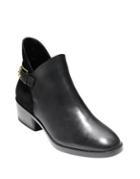 Cole Haan Althea Leather And Suede Buckle Booties