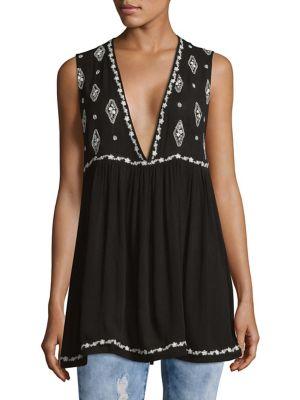 Free People Diamond Embroidered Top