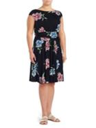 Context Plus Floral Printed Pleated Dress