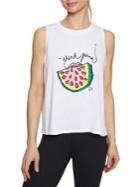 Betsey Johnson Think Pink Watermelon Cotton Blend Tank Top