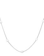 Lord & Taylor 16 Beaded Sterling Silver Single Strand Necklace