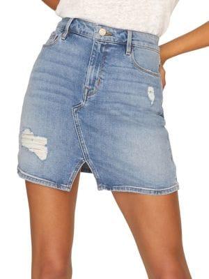 Sanctuary Leo Distressed Denim Mini Skirt