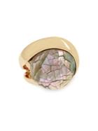 Robert Lee Morris Mosaic Goldtone Sculptural Ring