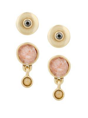 Lucky Brand Nouveau Americana Set Of Two Crystal Stud Earrings