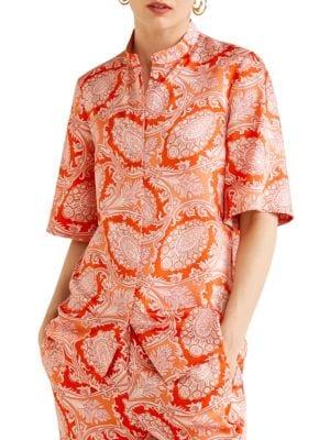 Mango Paisley Cashmere Blouse