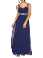 Quiz Sleeveless Embellished Belted Gown