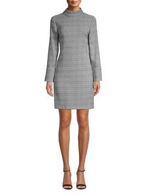 Karl Lagerfeld Paris Glen Plaid Tweed Sheath Dress