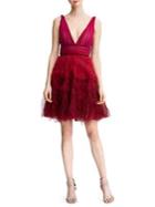 Marchesa Notte Fit-&-flare Tulle Cocktail Dress