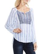 Vince Camuto Striped Peasant Blouse