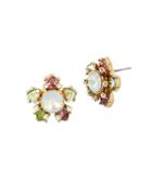 Betsey Johnson Flat Out Floral Stud Earrings