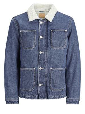 Jack & Jones Faux Fur-trimmed Denim Jacket