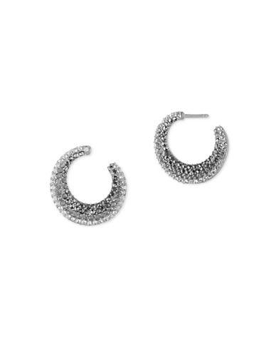 Judith Jack Swarovski Crystals, Marcasite And Sterling Silver Hoop Earrings