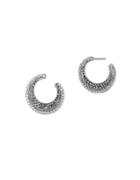 Judith Jack Swarovski Crystals, Marcasite And Sterling Silver Hoop Earrings