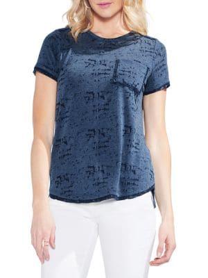 Vince Camuto Sapphire Bloom Melange Tee