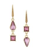 Laundry By Shelli Segal Crystal Pear Square Double Drop Earrings