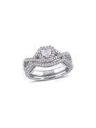 Sonatina Set Of Two 14k White Gold & Diamond Heart Infinity Bridal Rings