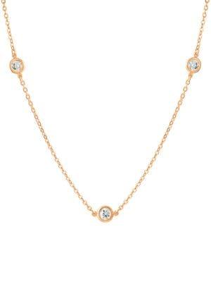 Crislu 18k Rose Gold Stud Necklace