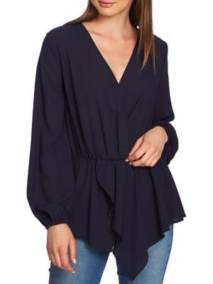 1.state Classic Wrap Peplum Top