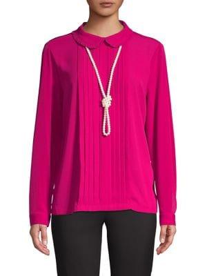 Karl Lagerfeld Paris Pleated Collar Top