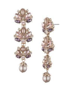 Marchesa Goldtone Cluster Drop Earrings