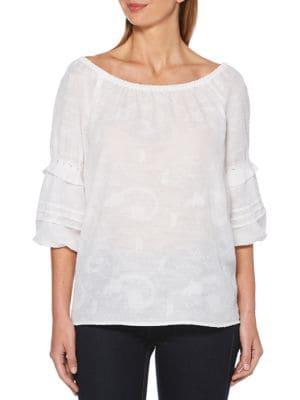 Rafaella Off-the-shoulder Peasant-sleeve Blouse