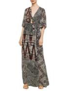 Bcbgmaxazria Patchwork Maxi Wrap Dress