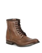 Gbx Woven Accent Leather Boots