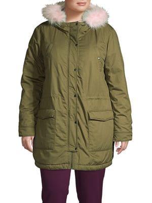 Junarose Plus Yola Long-sleeve Faux Fur Cotton Parka