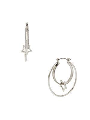 Bcbgeneration Stonewashed Star Double Hoop Earrings