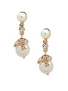 Anne Klein Crystals & Faux Pearls Dangle Earrings