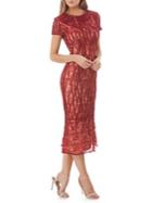 Js Collections Embroidered Lace Sheath Dress