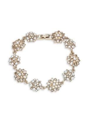 Marchesa Goldtone, Faux Pearl And Crystal Bracelet