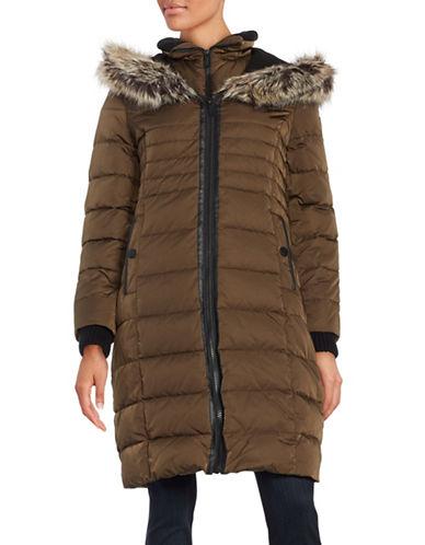 Bcbgeneration Faux Fur-trimmed Hooded Puffer Coat