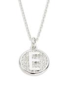Swarovski Clear Pave Crystal Medallion Letter E Pendant Necklace