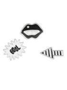 Design Lab Lord & Taylor Lips Cool And Arrow Pin Set